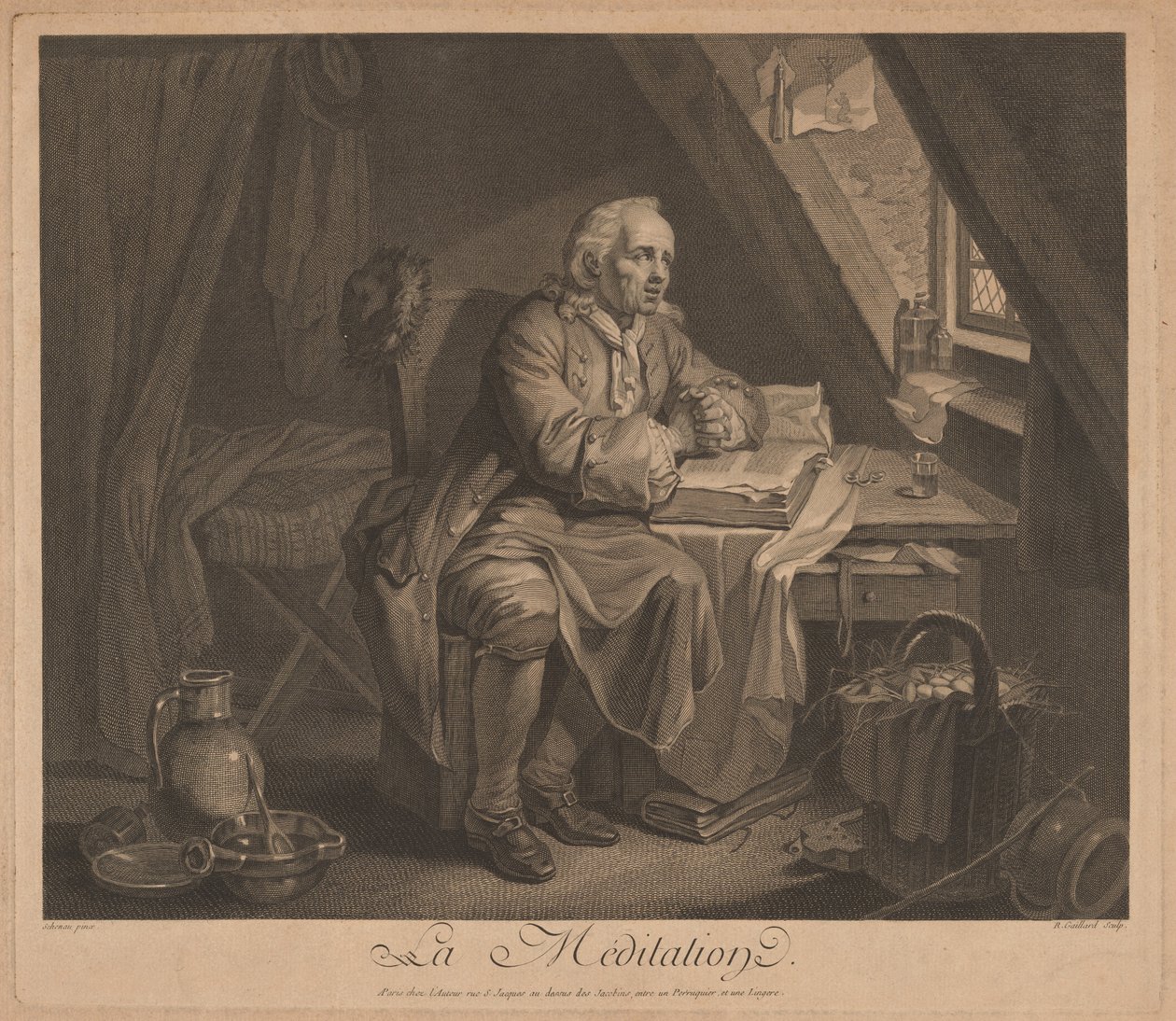 Meditation af René Gaillard, after Johann Eleazar Schenau