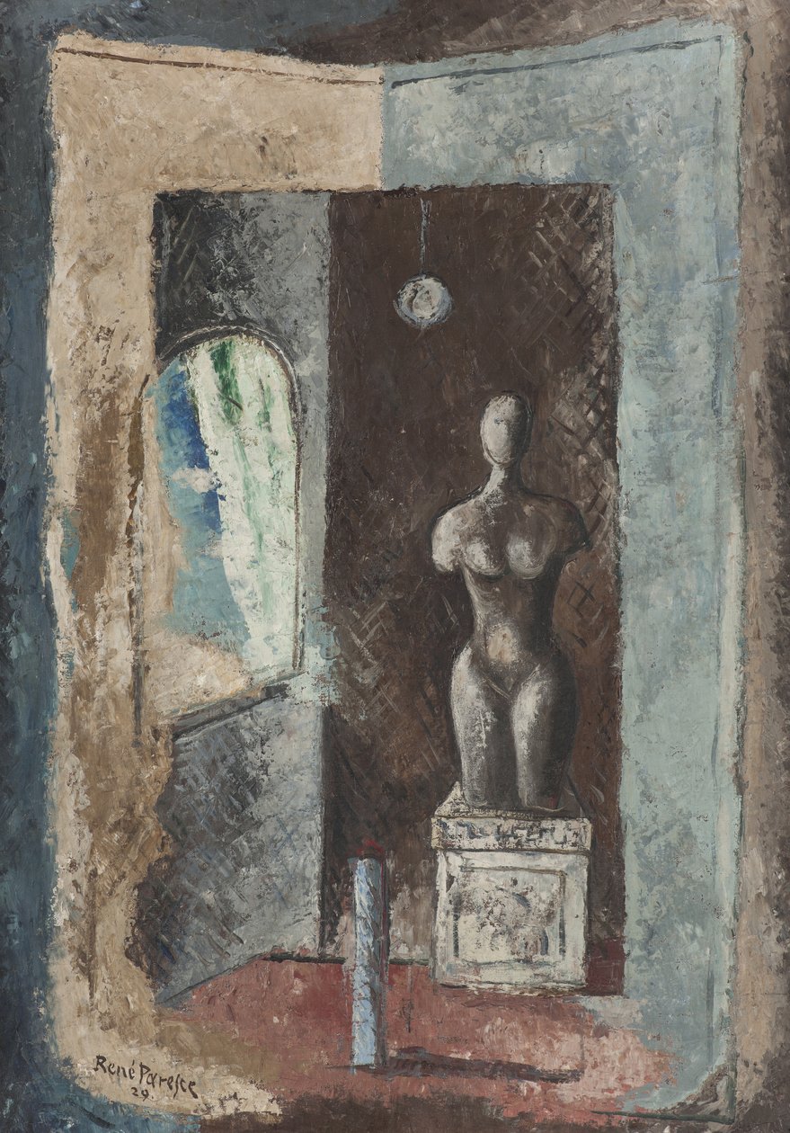 Statuen, 1929 af Renato Paresce