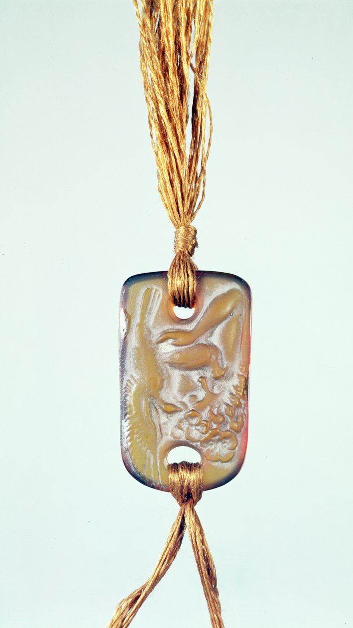 Vedhæng med satinfinish og let poleret relief af Lalique, ca. 1902 af Rene Jules Lalique