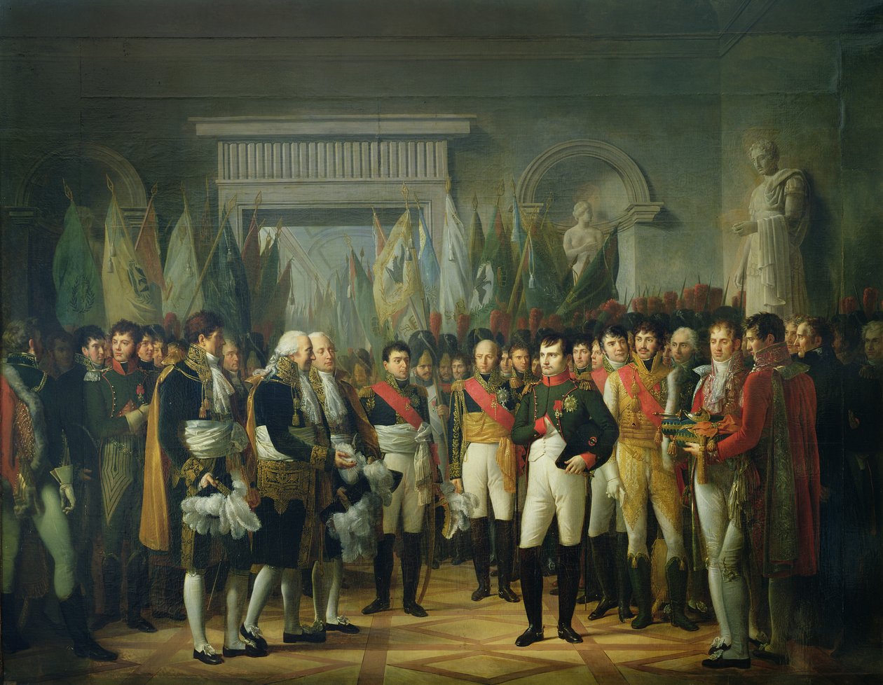 Napoleon I (1769-1821) modtager de deputerede fra det konservative senat i det kongelige palads i Berlin, 19. november 1806 af Rene Theodore Berthon
