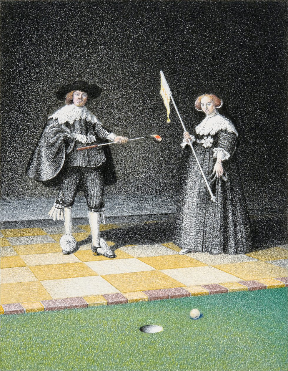 REMBRANDT-Golf, 2016, farveblyantstegning på papir af Rene Boin