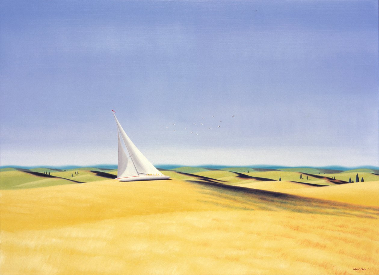 Sejlads i Toscana, 2001, olie på lærred af Rene Boin