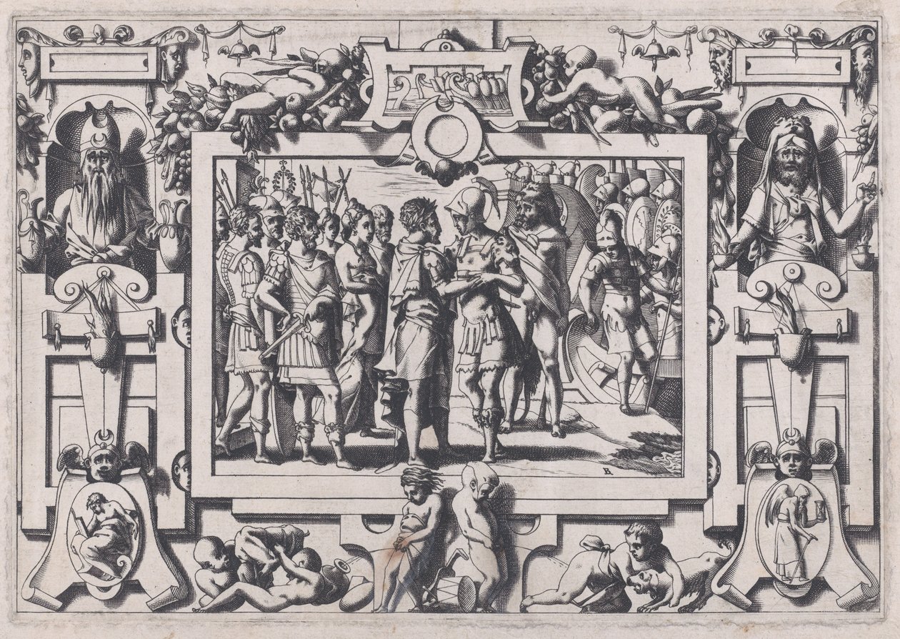 Jason ankommer til Colchis Jason ankom endelig til Colchis..., 1563. af Rene Boyvin