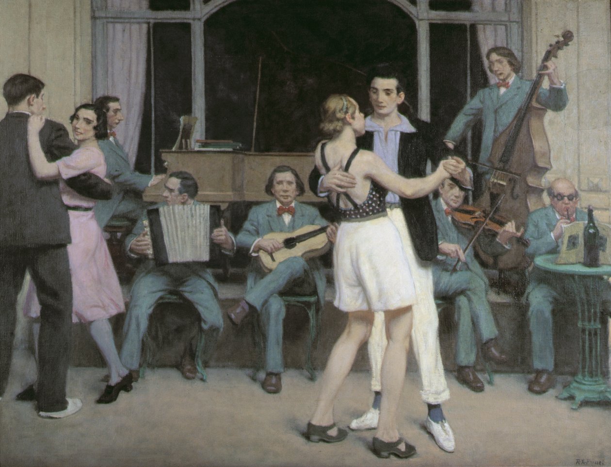 Kasinobaren i Cabourg, ca. 1930 (olie på lærred) af René François Xavier Prinet