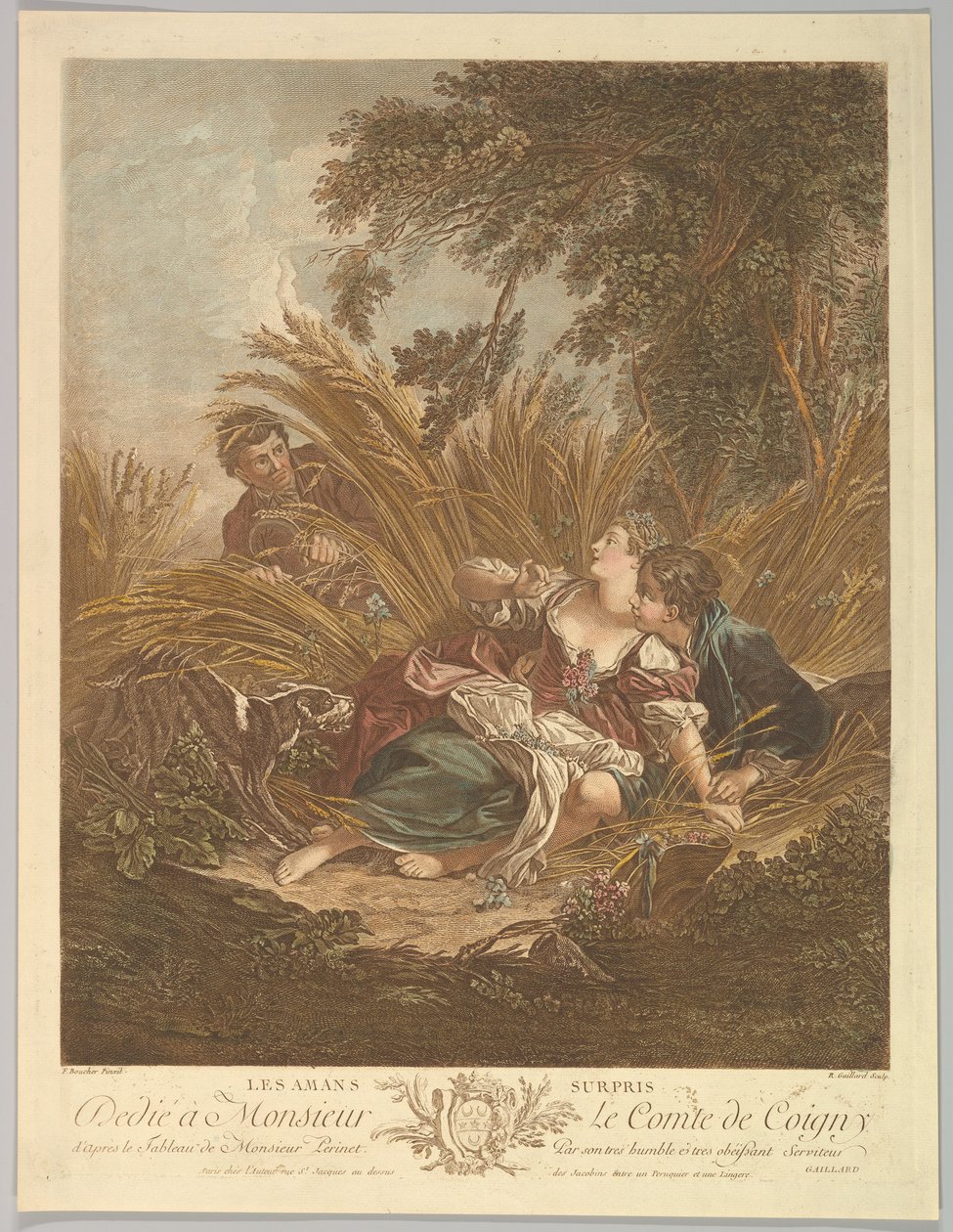Les Amans Surpris The Surprised Lovers, 1700-tallet. af Rene Gaillard