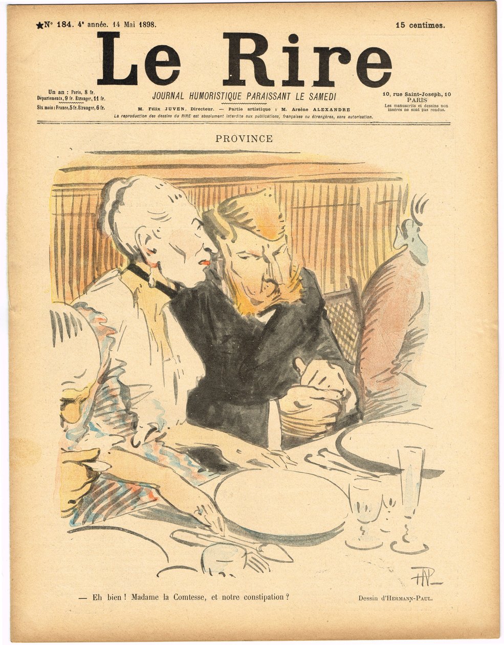 Cover af ""Le Lire"", satirisk i farver af Rene George Hermann Paul