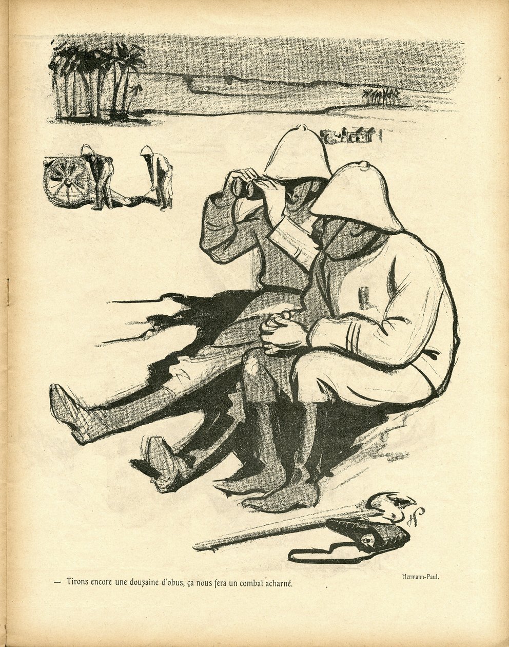 Illustration af Hermann-Paul (1864-1940) i Le Canard Sauvage af Rene George Hermann Paul