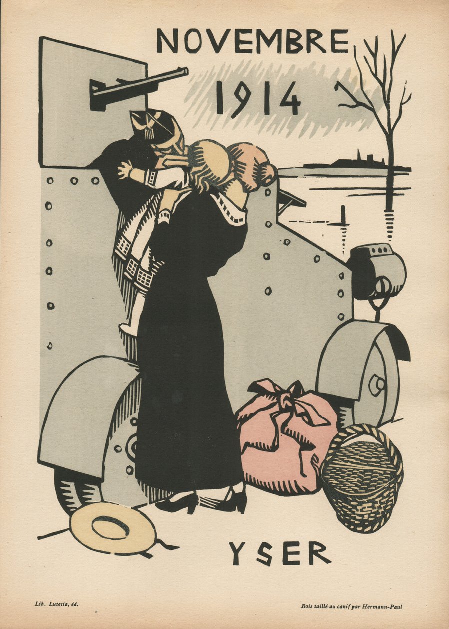 Krigens kalender (1. år? august 1914-juli 1915) (farvet træsnit) af Rene George Hermann Paul