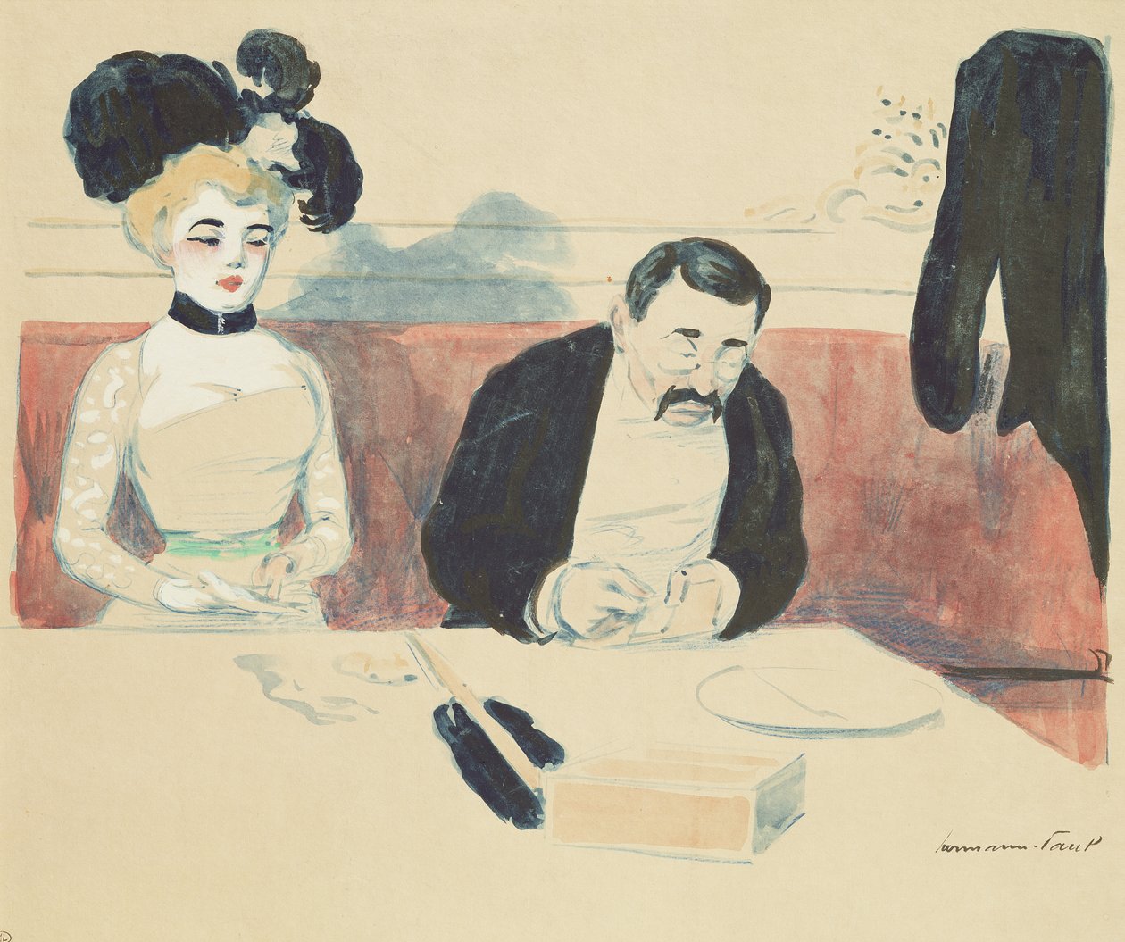 Par i en restaurant af Rene George Hermann Paul