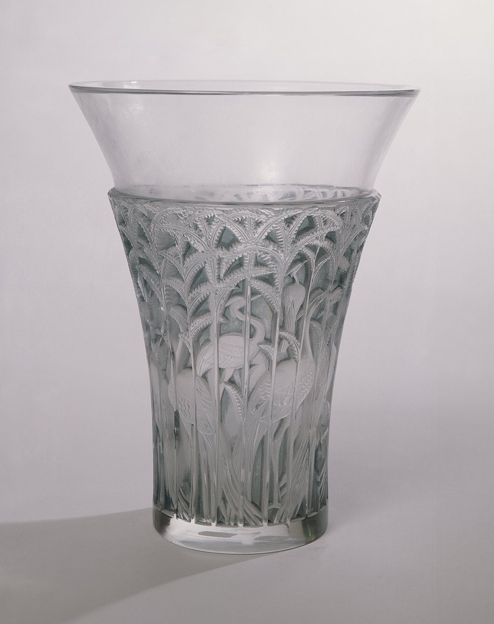 Ibis Vase, 1934 (mattet og blåt glas) af Rene Jules Lalique