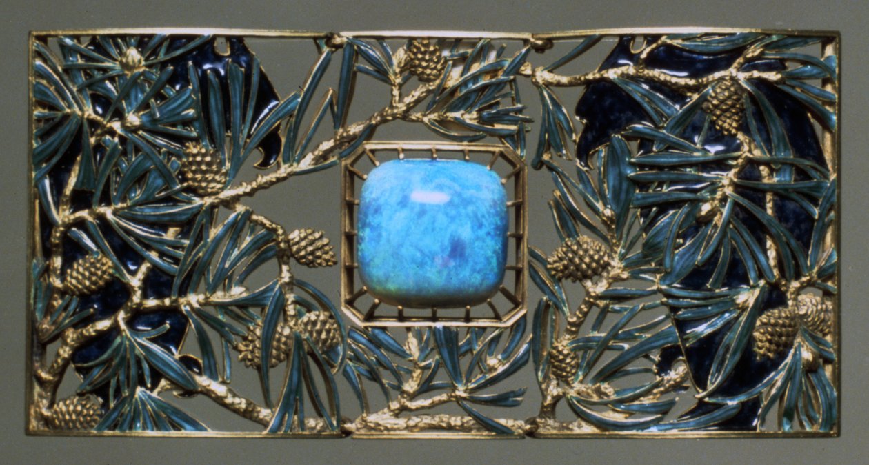 Plade til ørne og fyrre choker, c1899-1901 af Rene Jules Lalique