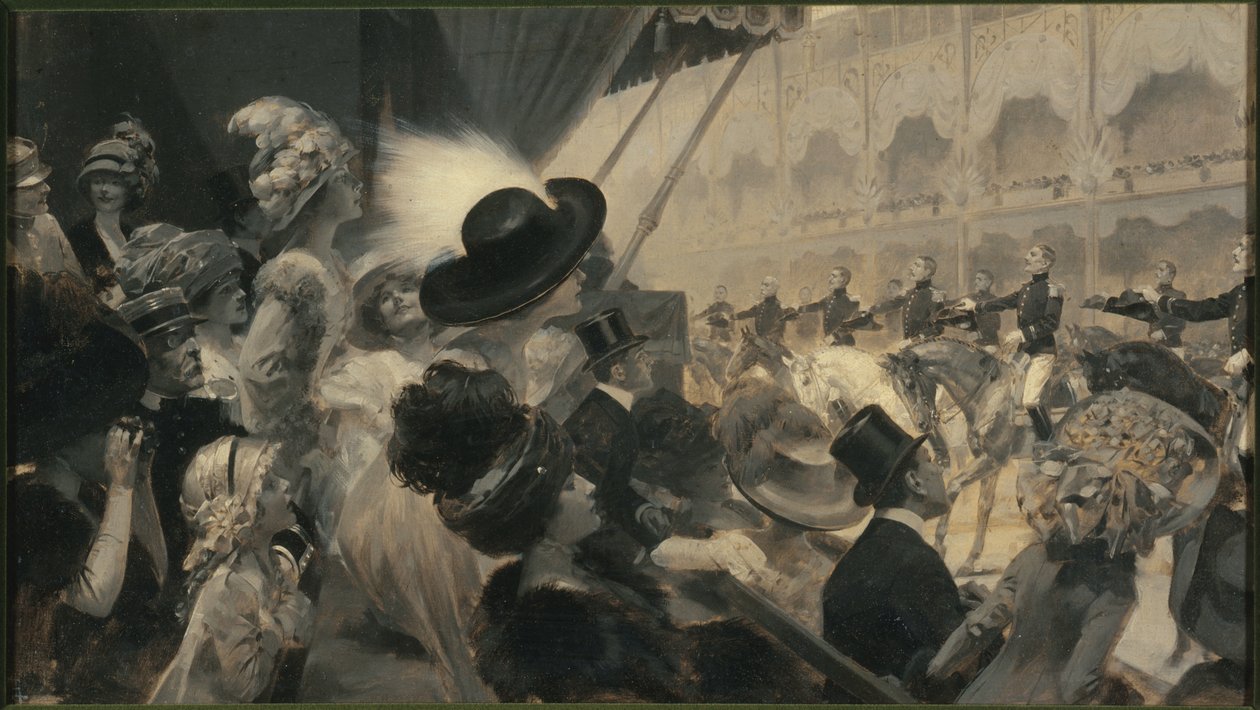 En militær velgørenhedsfestival: Grand-Palais-karrusellen, 1910. af Rene Lelong