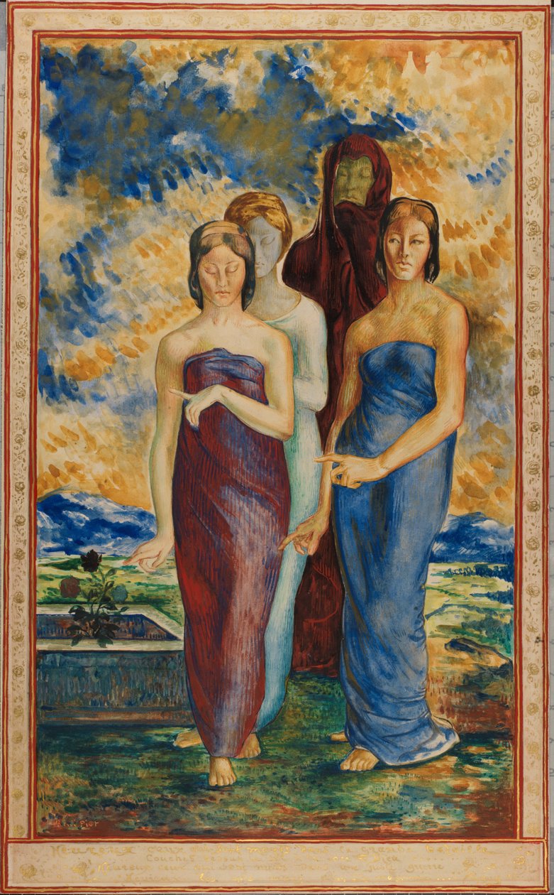 Allegoriske figurer (akvarel) af Rene Piot