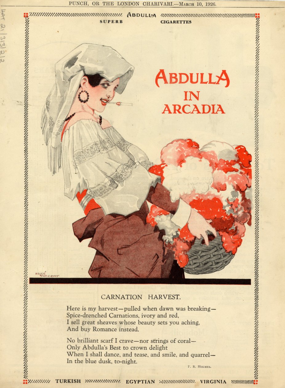 Abdulla Cigaretter, 1926 af Rene Vincent
