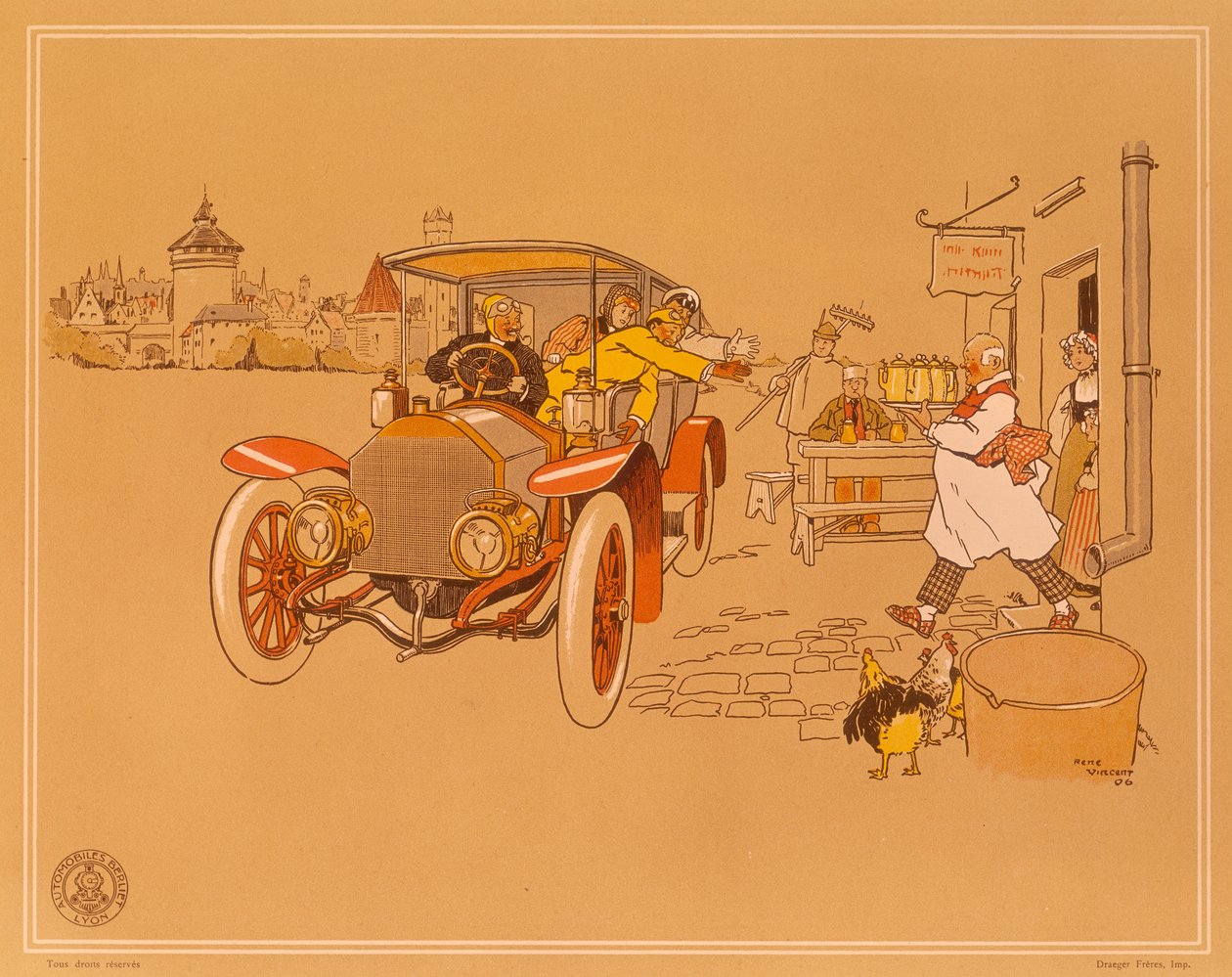 Plakat, der reklamerer for Berliet-biler, 1906 af Rene Vincent