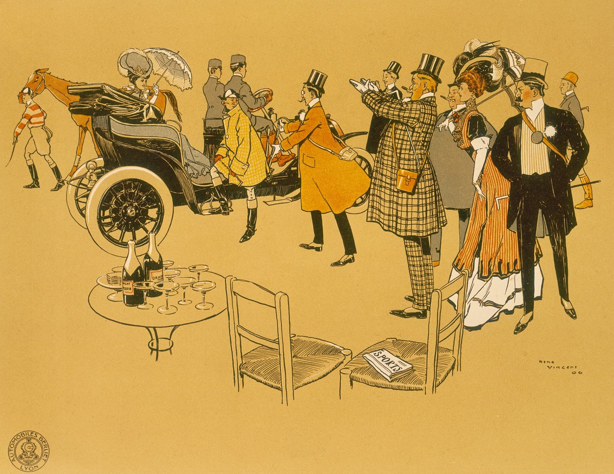 Plakat, der reklamerer for Berliet-biler, 1906 af Rene Vincent