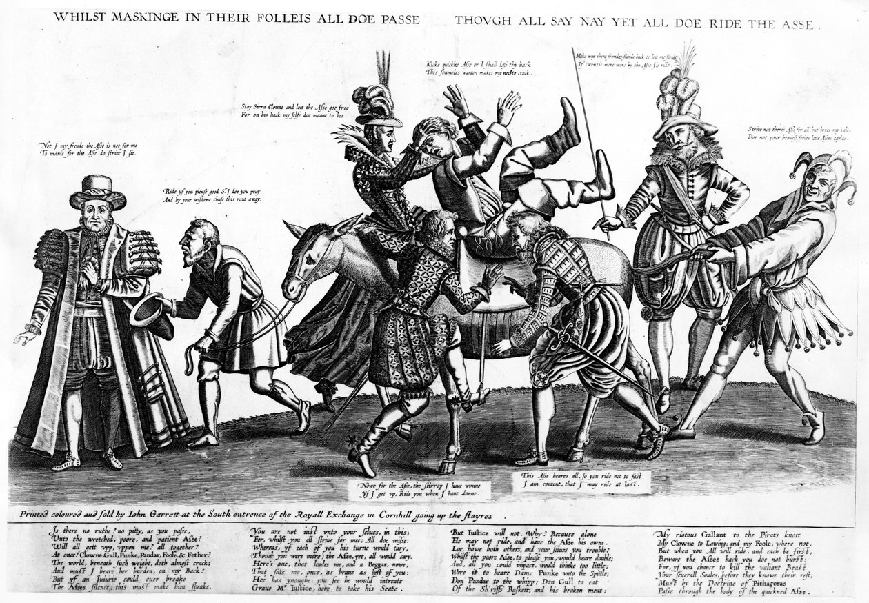 Mens de maskerer i deres folleis, passerer alle doe, selvom alle siger nej, men alle doe rider på røven, 1607 af Renold Elstrack