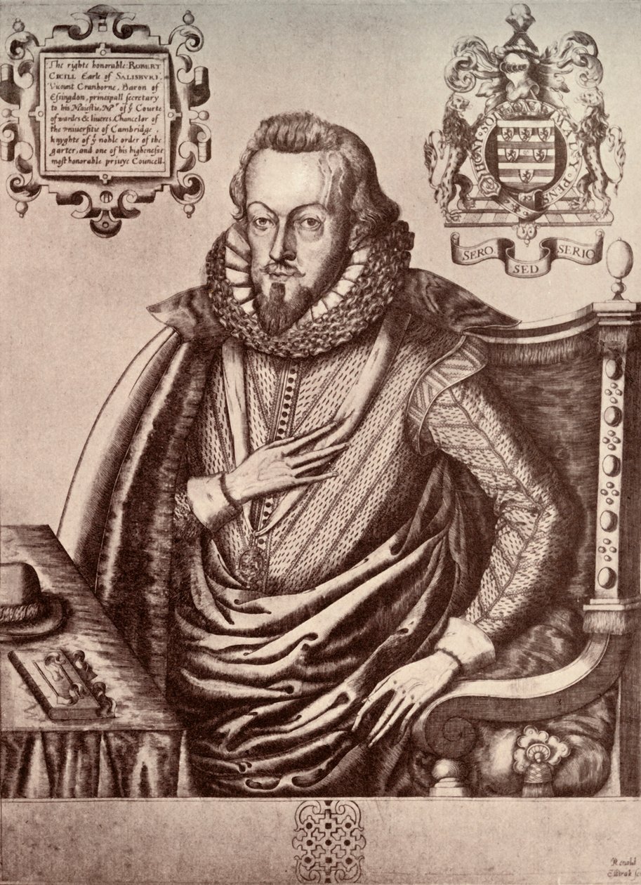 Robert Cecil, første jarl af Salisbury, begyndelsen af det 17. århundrede, 1911 af Renold Elstrack