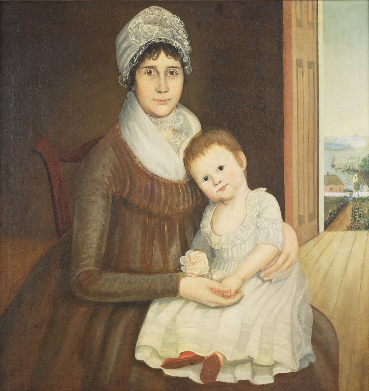 Fru Daniel Truman og barn, ca. 1798-1810 af Reuben Moulthrop