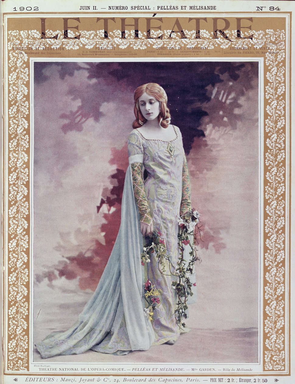 Mary Garden som Melisande, forsiden af magasinet "Le Theatre", 1902 af Reutlinger Studio