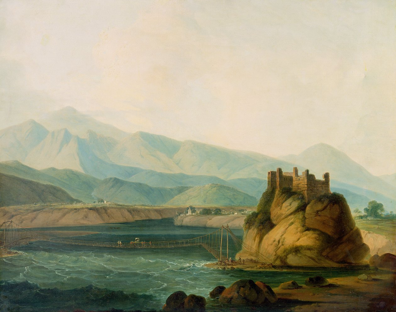 Rebbroen ved Serinagur, ca.1800 af Rev. Edward Thomas Daniell