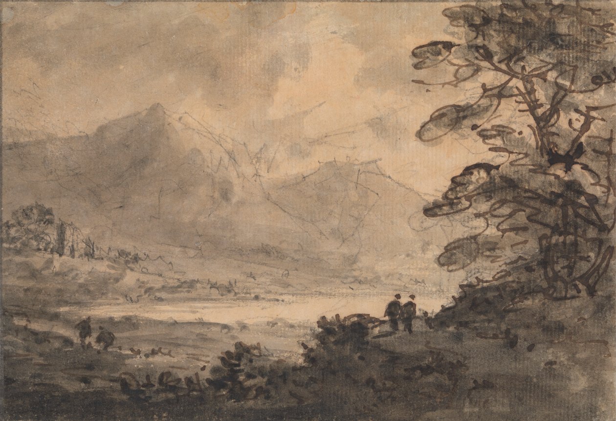 Landskab med fire figurer af Rev. William Gilpin