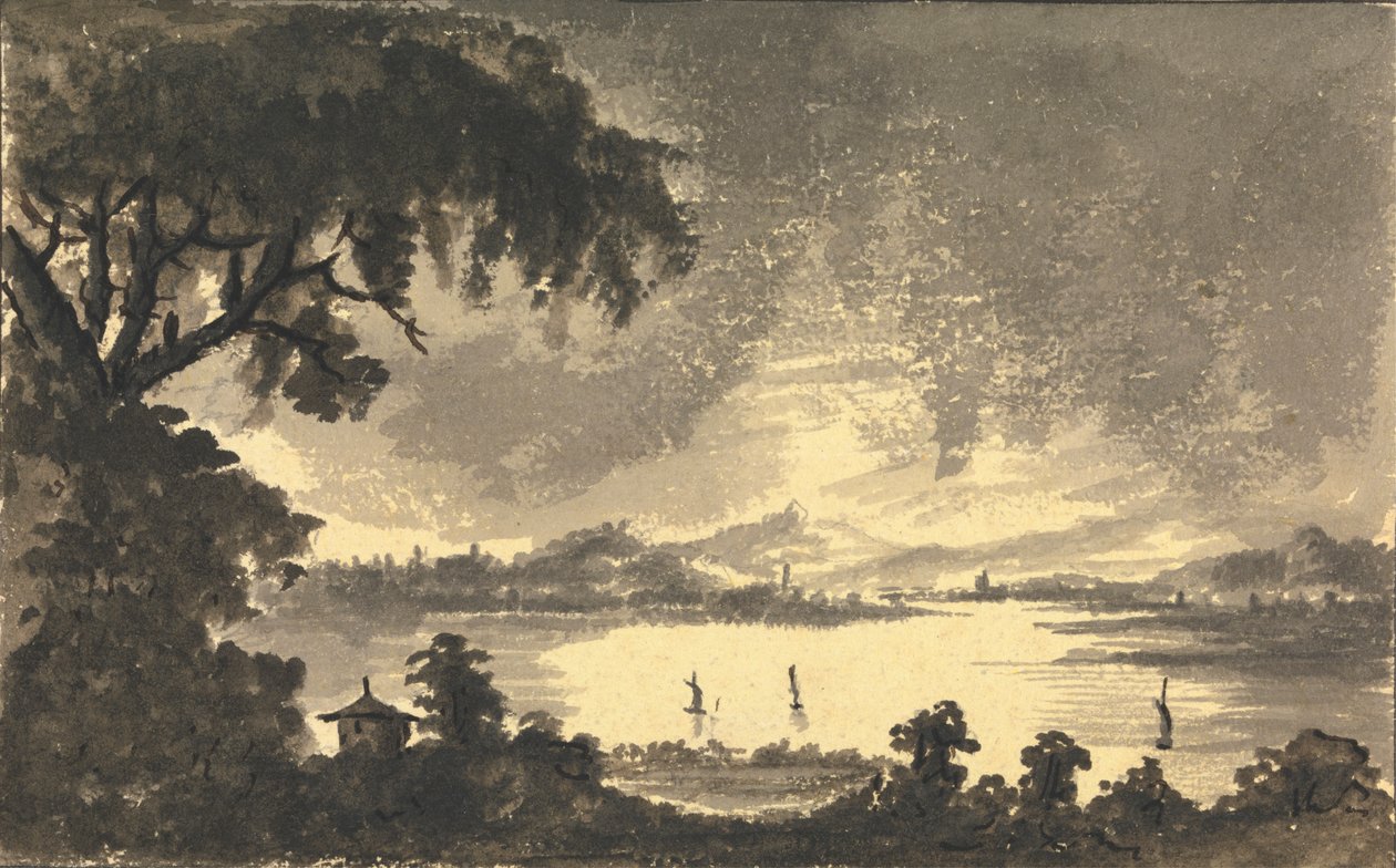 River Forth med byen og slottet Stirling i det fjerne af Rev. William Gilpin