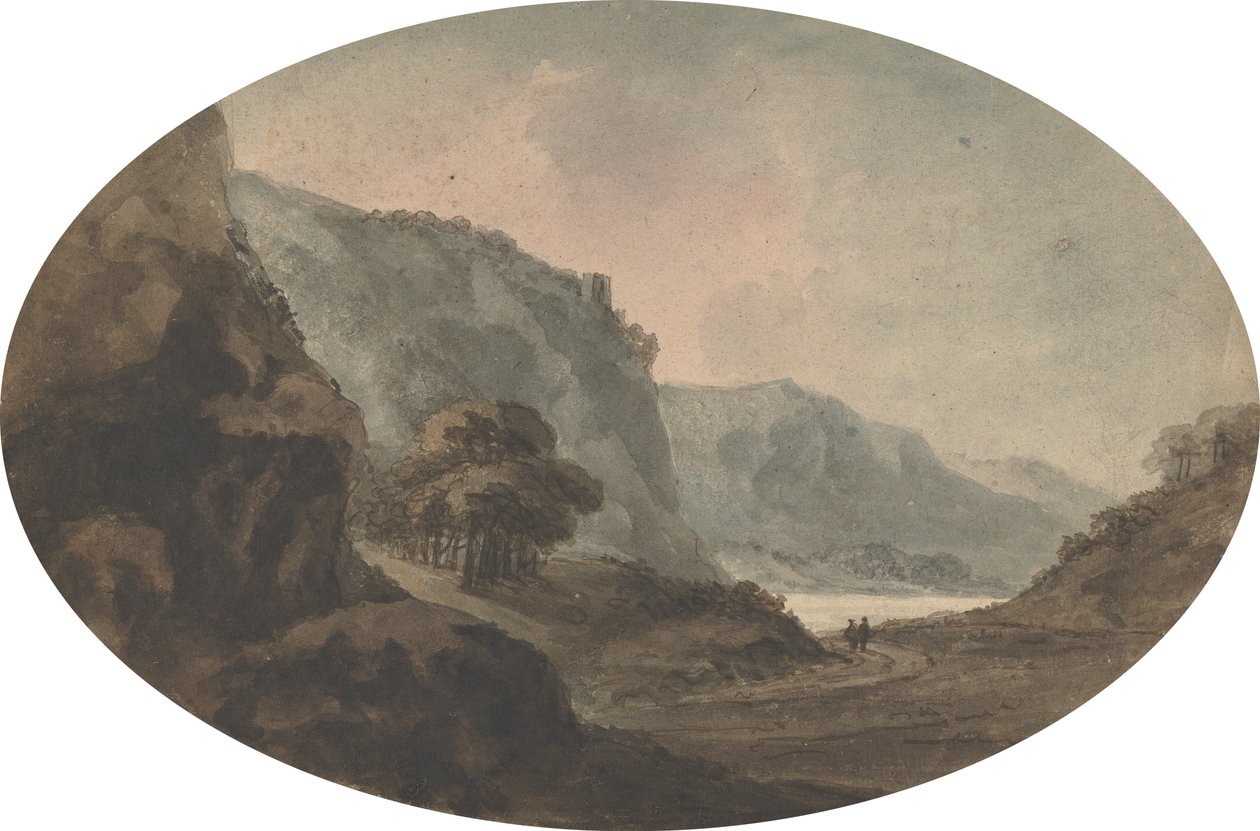 To mænd, der går i et landskab af Rev. William Gilpin