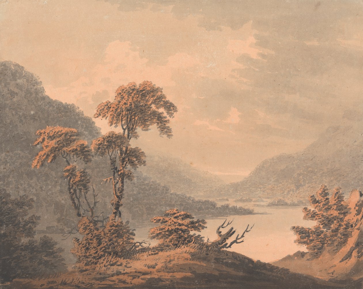 Udsigt i Barnscliff, nær Scarborough, da det løb over af Derwent af Rev. William Gilpin