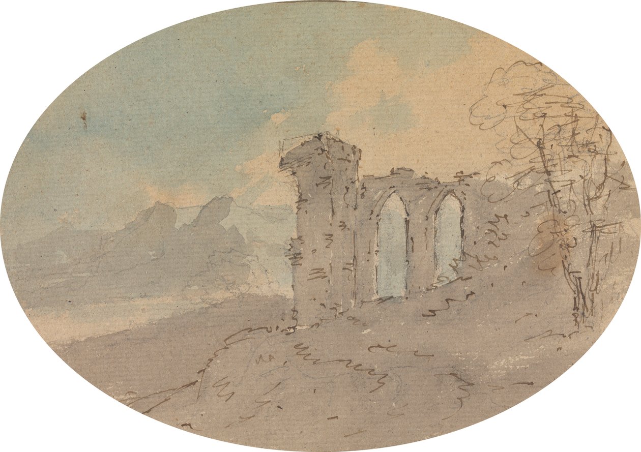 Udsigt over Slotsruinen af Rev. William Gilpin