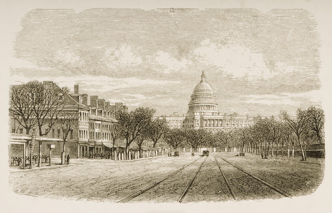 Capitol-bygningen, Washington DC, ca. 1880 af Reverend Samuel Manning
