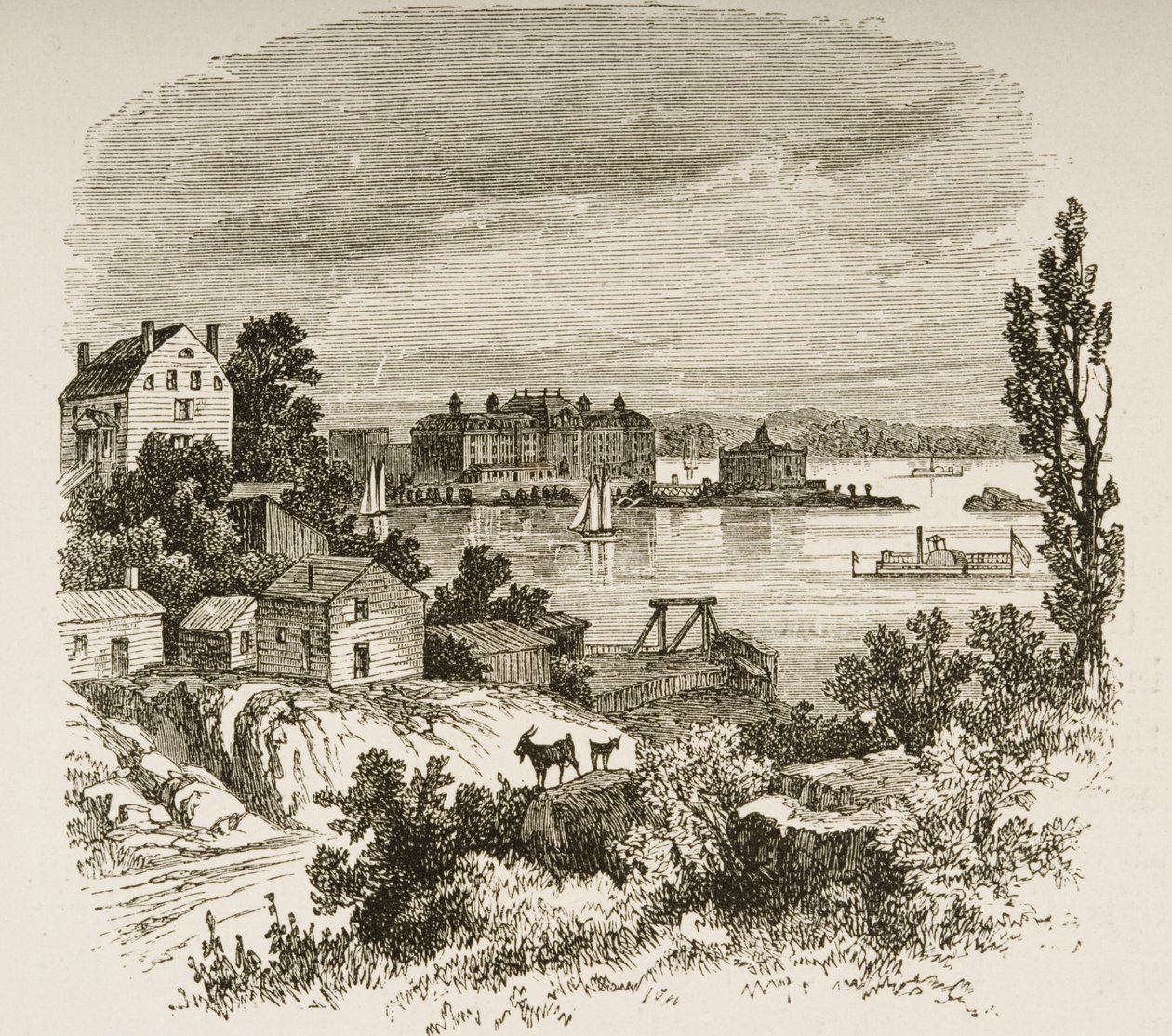 Turtle Bay og Blackwells Island, New York, ca. 1880 af Reverend Samuel Manning