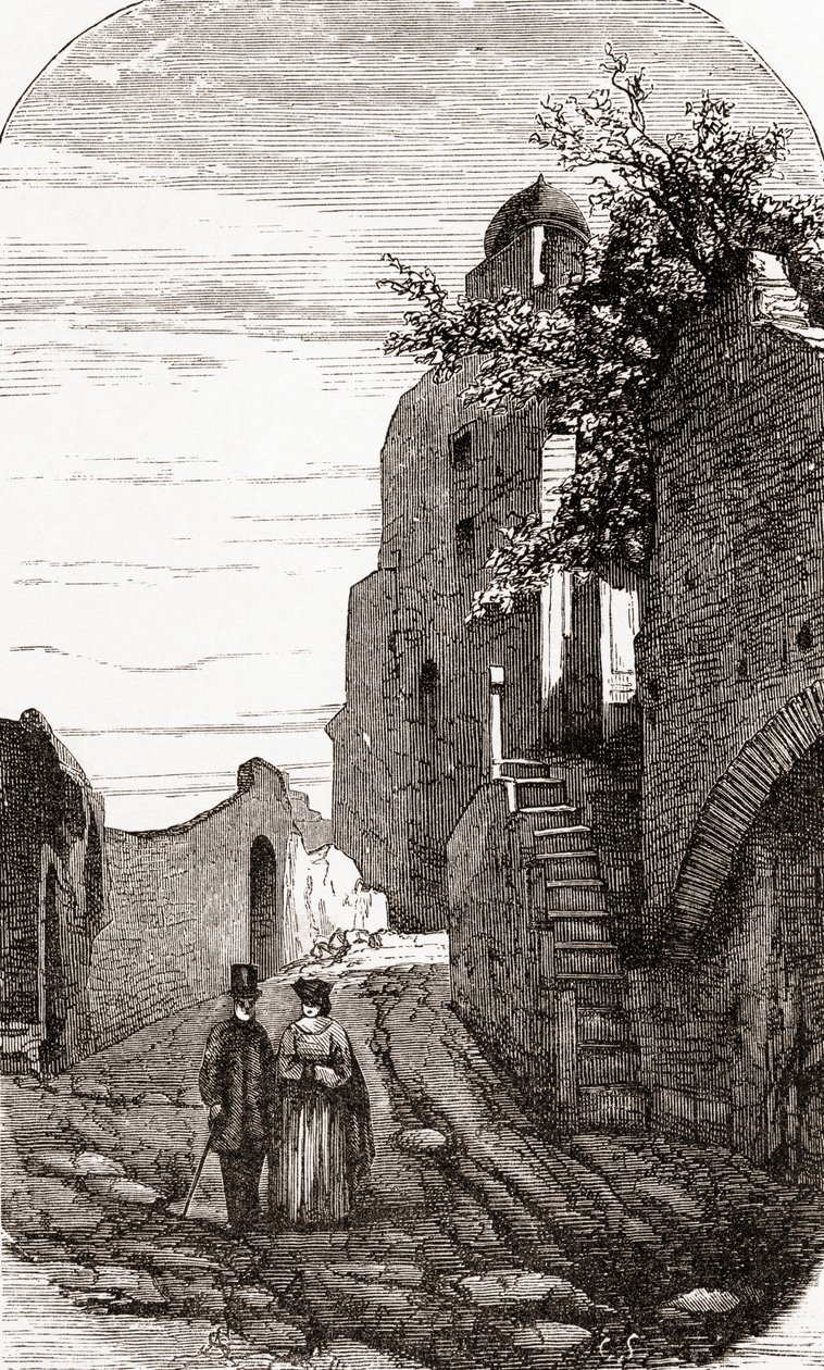 Clivus Victoria på Palatinerhøjen, Rom, Italien i slutningen af det 19. århundrede. Fra Italian Pictures af Rev. Samuel Manning, udgivet ca. 1890. af Reverend Samuel Manning