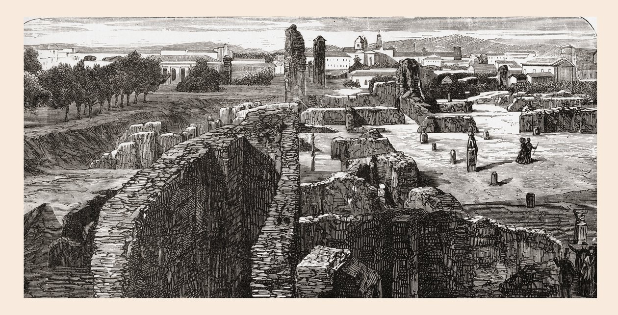 Rester af Bibliotheca i Cæsarernes Palads, Palatinerhøjen, Rom, Italien i slutningen af det 19. århundrede. Fra Italian Pictures af Rev. Samuel Manning, udgivet ca. 1890. af Reverend Samuel Manning