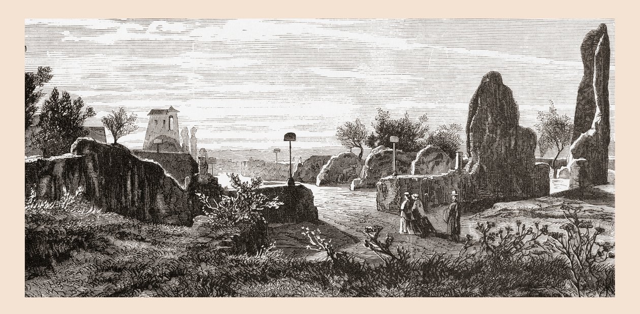 Ruinerne af Cæsarernes Palads, Palatinerhøjen, Rom, Italien i slutningen af det 19. århundrede. Fra Italian Pictures af Rev. Samuel Manning, udgivet ca. 1890. af Reverend Samuel Manning