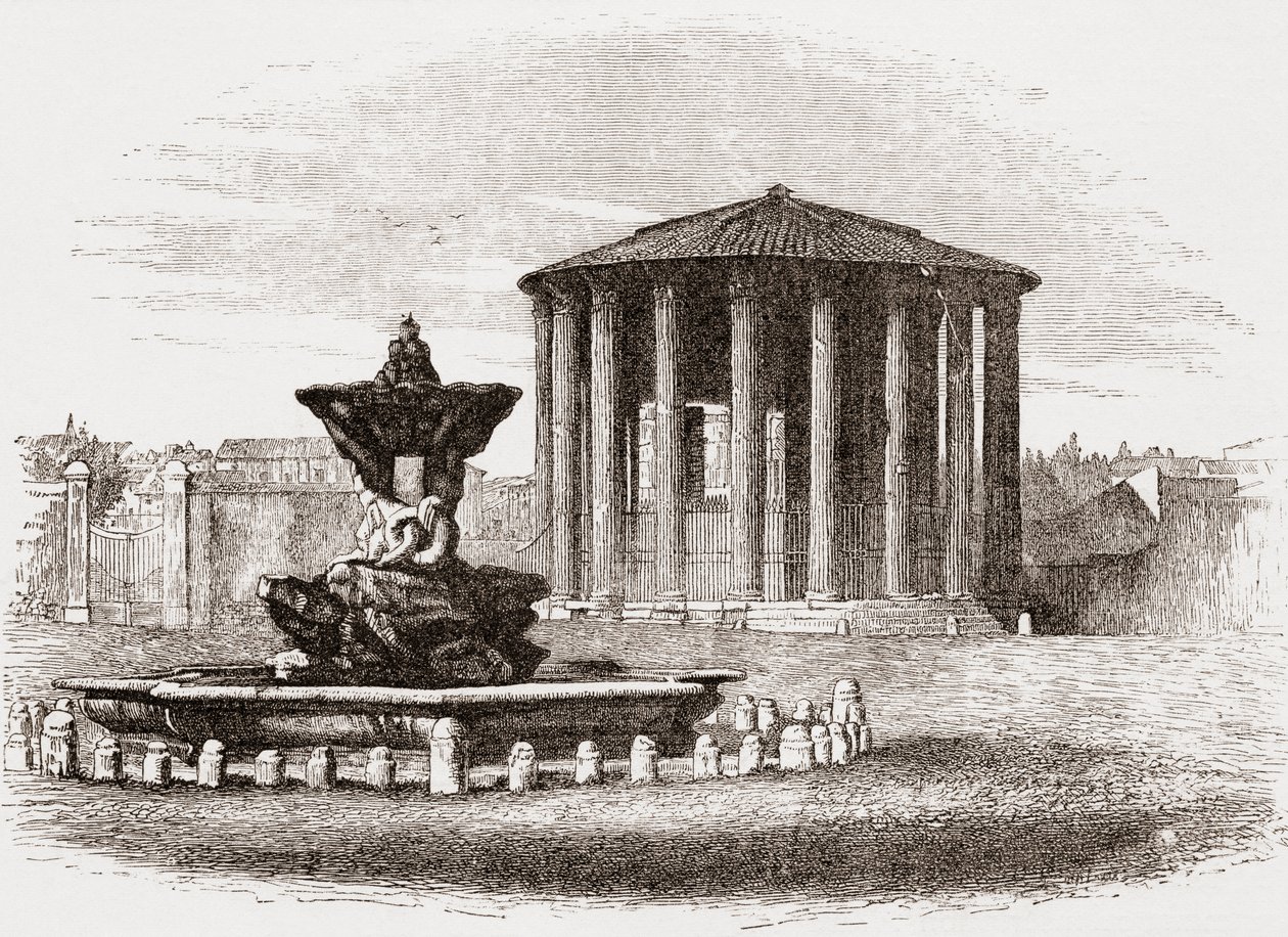 Vesta-templet, Forum Romanum, Rom, Italien i slutningen af det 19. århundrede. Fra Italian Pictures af Rev. Samuel Manning, udgivet ca. 1890. af Reverend Samuel Manning