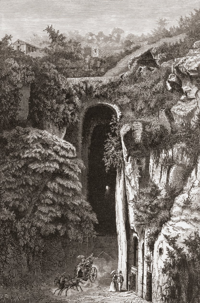 Vergils grav, Napoli, Syditalien i slutningen af det 19. århundrede. Fra Italian Pictures af Rev. Samuel Manning, udgivet ca. 1890. af Reverend Samuel Manning