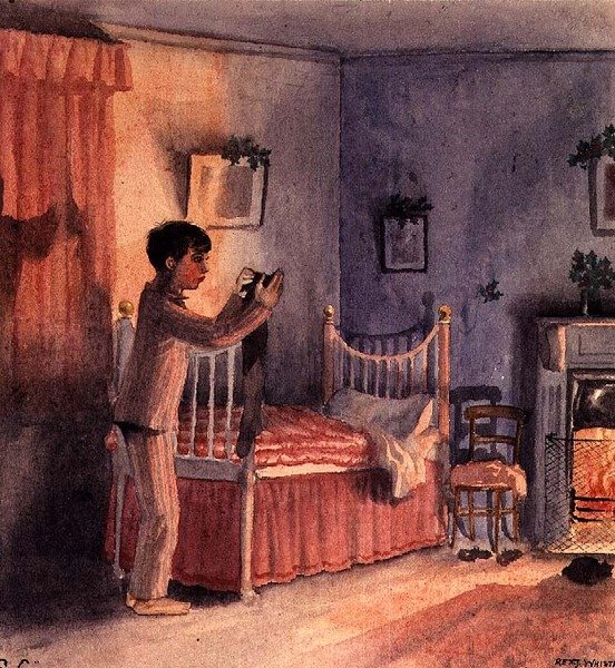 Julestrømpen, ca. 1921 (akvarel) af Rex Whistler