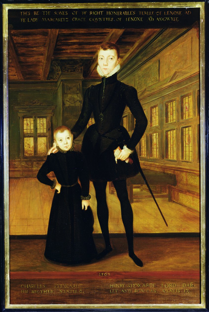 Henry Lord Darnley (1545-67) og Charles, jarl af Lennox (1555-76) efter Hans Eworth (ca. 1525-c.1578) af Rhoda Sullivan