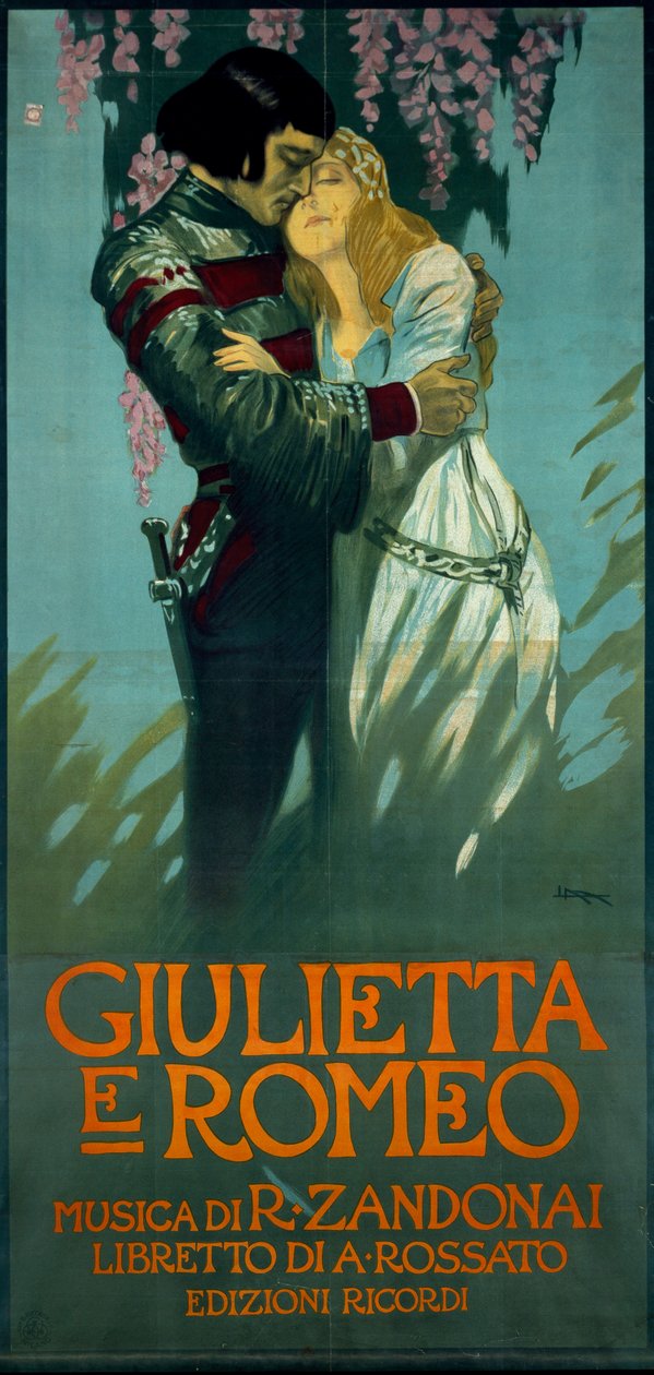 Plakat til operaen Romeo og Julie af Riccardo Zandonai af Riccardo Zandonai
