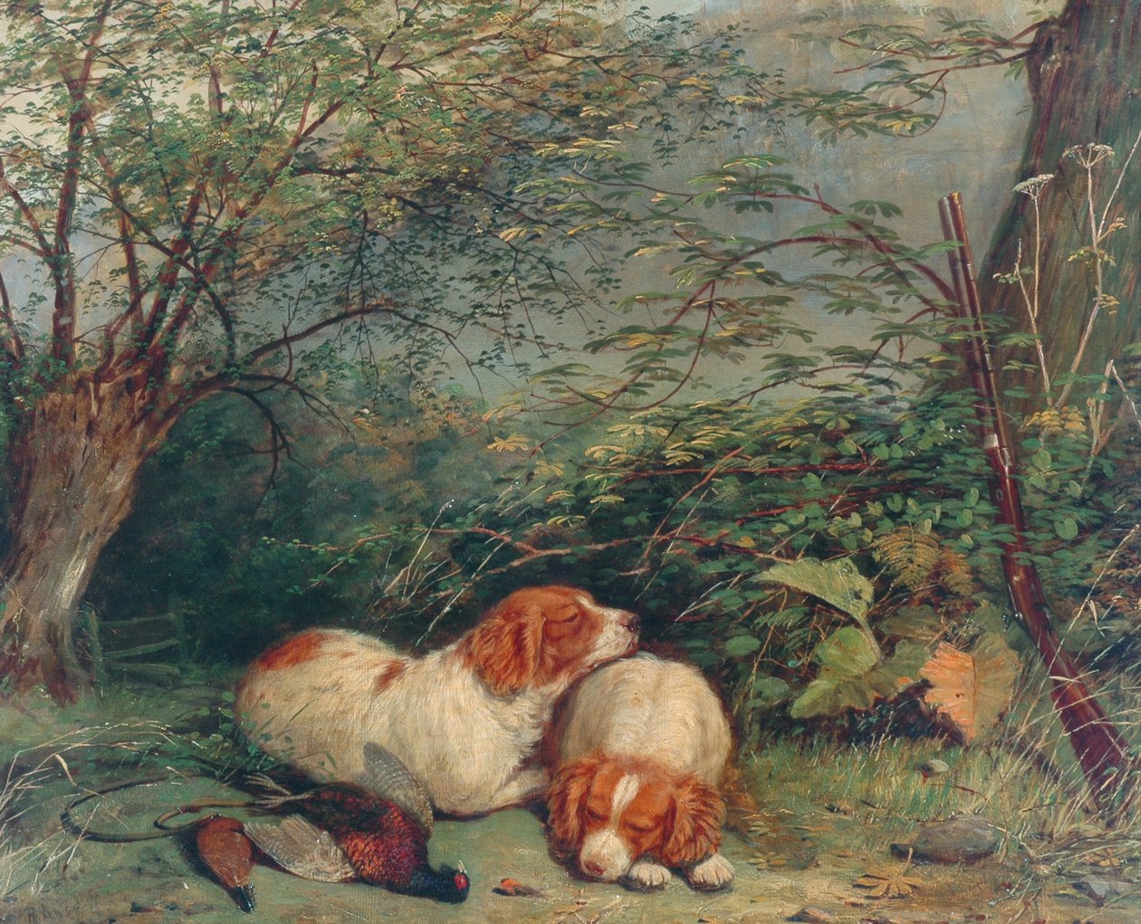 Hunde og fasaner, 1840 af Richard Ansdell