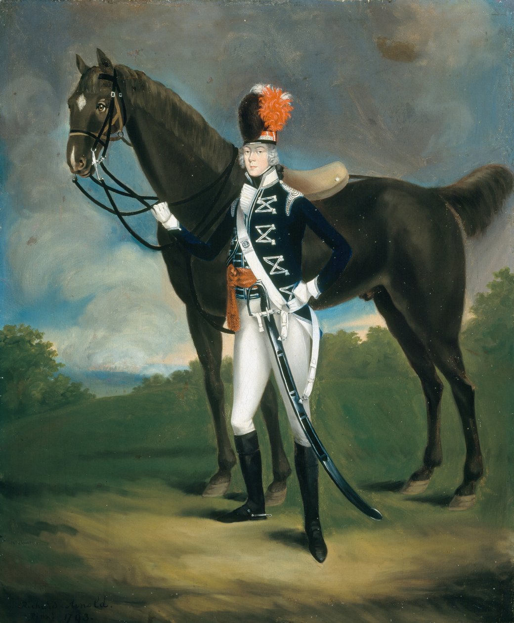 Uidentificeret officer fra det 7. regiment af lette dragoner, 1793 af Richard Arnold