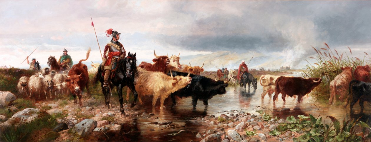 Et grænseoverfald på et engelsk slot, 1880 af Richard Beavis