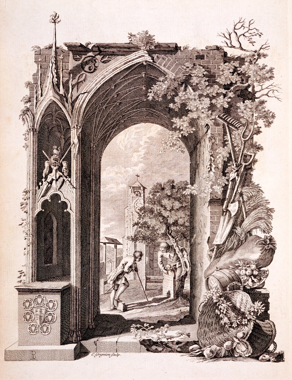 Elegy in a Country Churchyard, illustration fra 