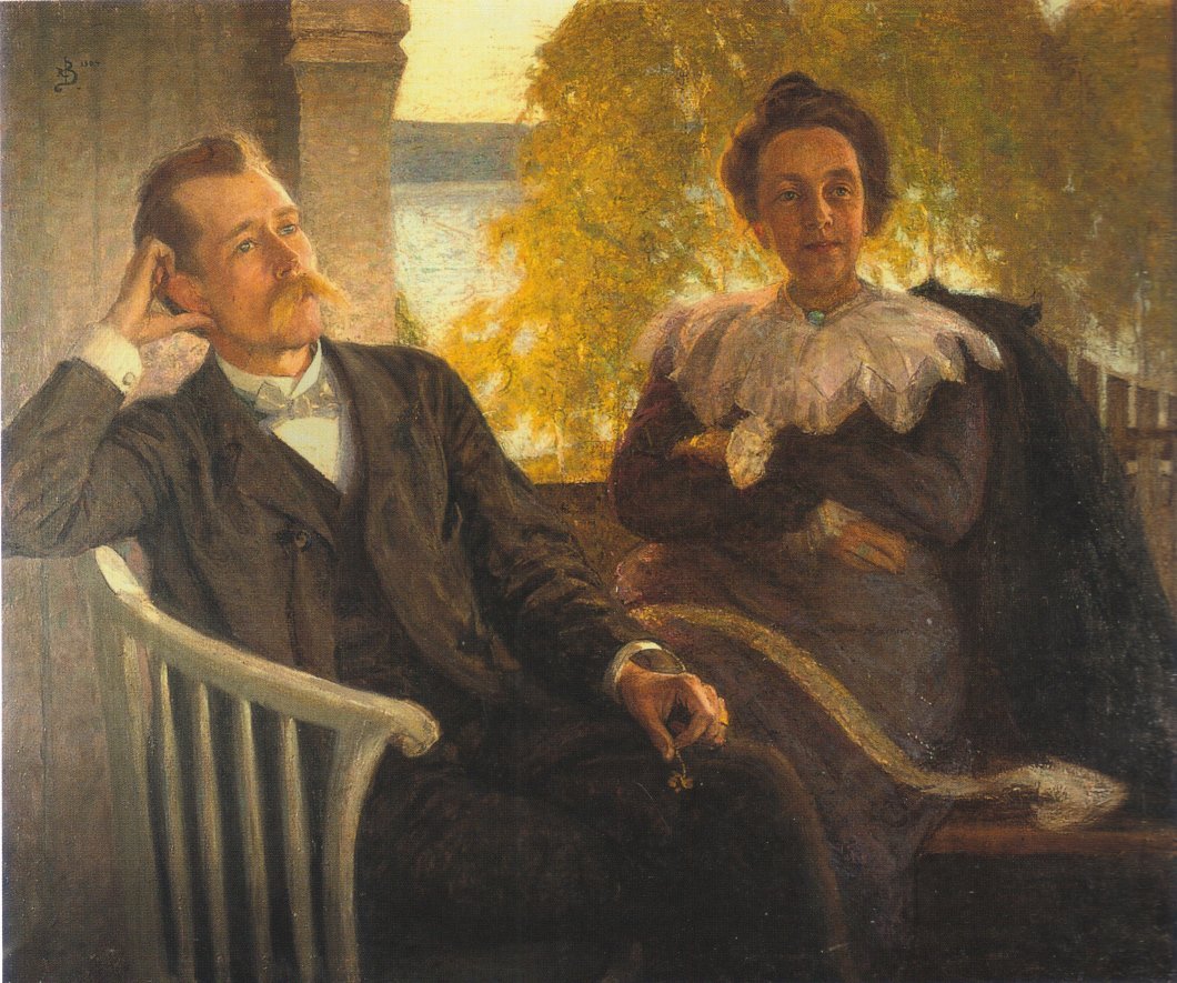 Forfatter Per Hallstrom og hans kone Helga af Richard Bergh
