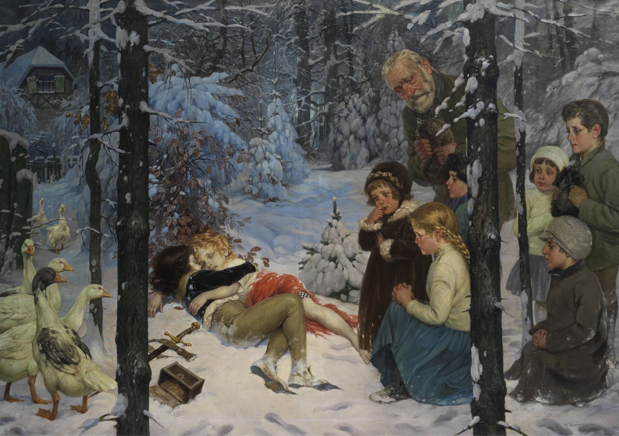 Børn i sneen af Richard Borrmeister