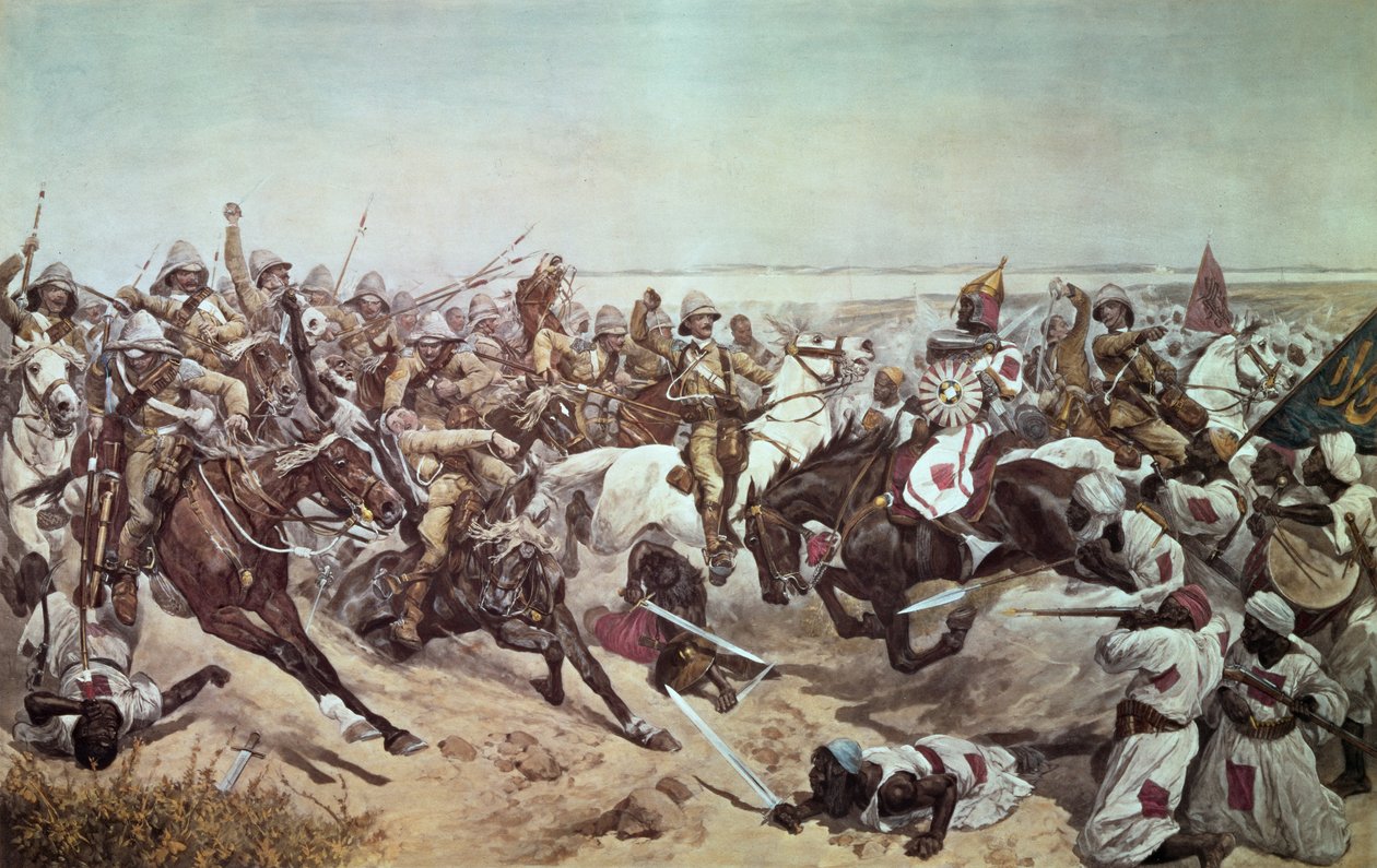 Anklagen for den 21. Lancer ved Omdurman, 2. september 1898 af Richard Caton Woodville junior