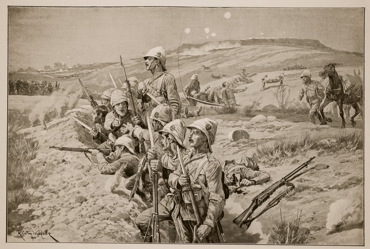 Fastgør bajonetter! Afvisning af et angreb fra skyttegravene omkring Ladysmith, 1900 af Richard Caton Woodville junior