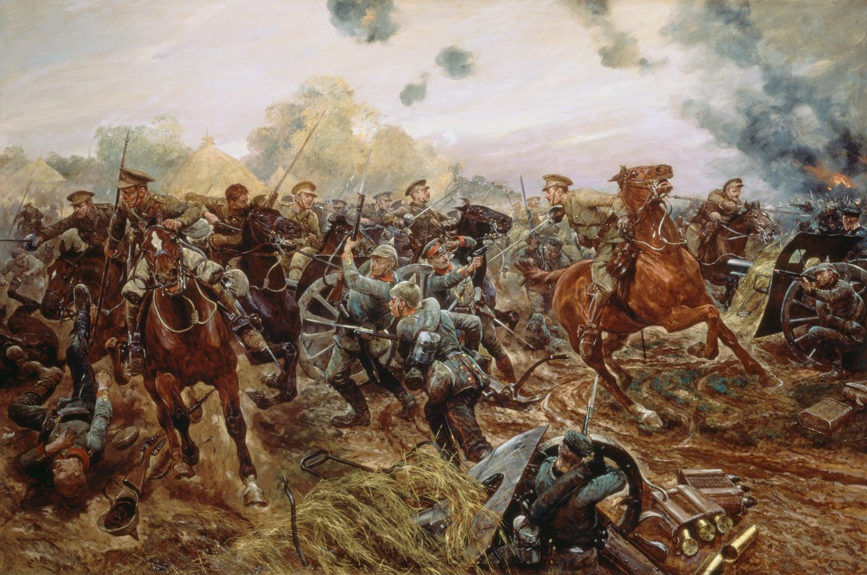 Den europæiske krigs første VC, 1914 af Richard Caton Woodville junior