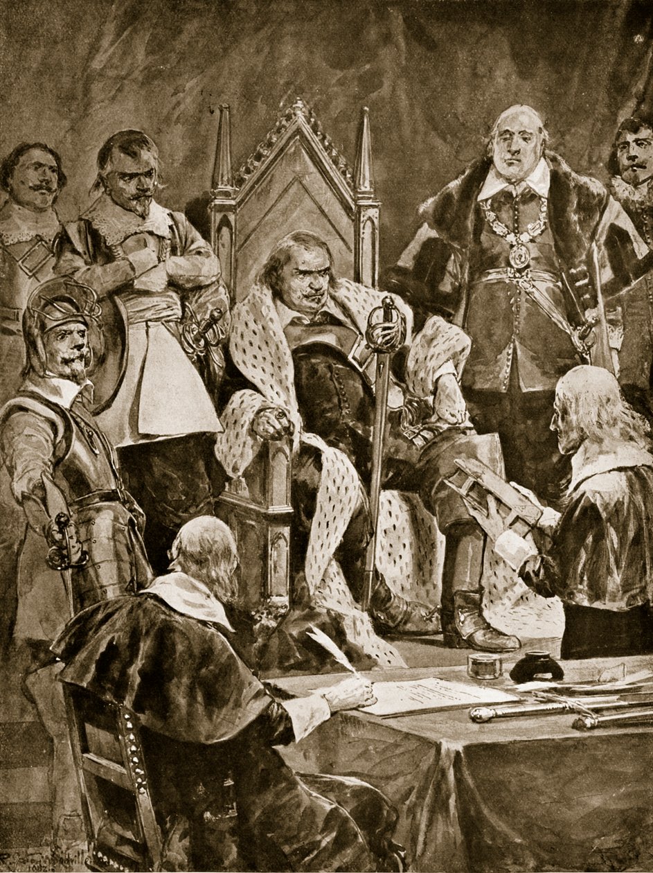 Indvielsen af Cromwell som beskytter, 1657, illustration fra 